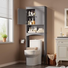 Over The Toilet Storage Cabinet with Adjustable Shelf and Double Doors, Bathroom
