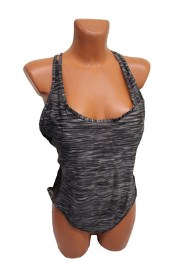 Octopus Badeanzug L 42/44 B C grau schwarz Bademode Damen Monokini mit Netz
