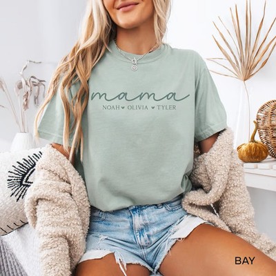 Personalized Mama Shirt With Kids Names, Mama T-Shirt, Mothers Day Gift For Mom