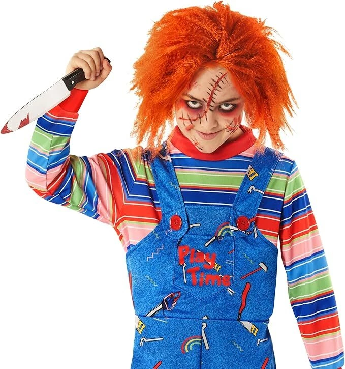 Детский костюм Чаки + парик для мальчиков кукла ужасов костюм убийцы для Хэллоуина 7–14 лет - Изображение 4 из 4