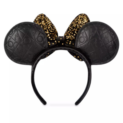 DISNEY 50th Anniversary Black Gold Leather Luxe Collection Minnie Ears Headband PHOTOS: Walt Disney World 50th Anniversary Luxe Collection  main image 4