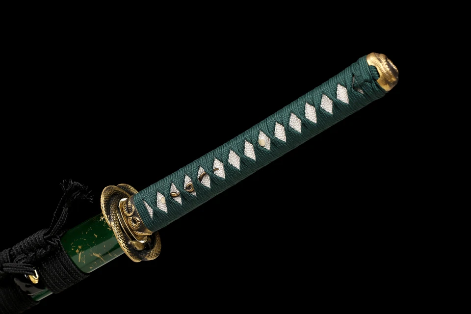 Японский самурай катана меч глины закаленный T10 стали накладной монтаж змея тема - Изображение 4 из 4