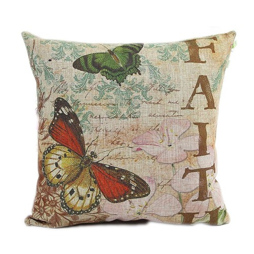 Lovely Cute Butterflies Cotton Linen Pillow Case Sofa Cushion Cover Home Decor - Picture 10 of 22