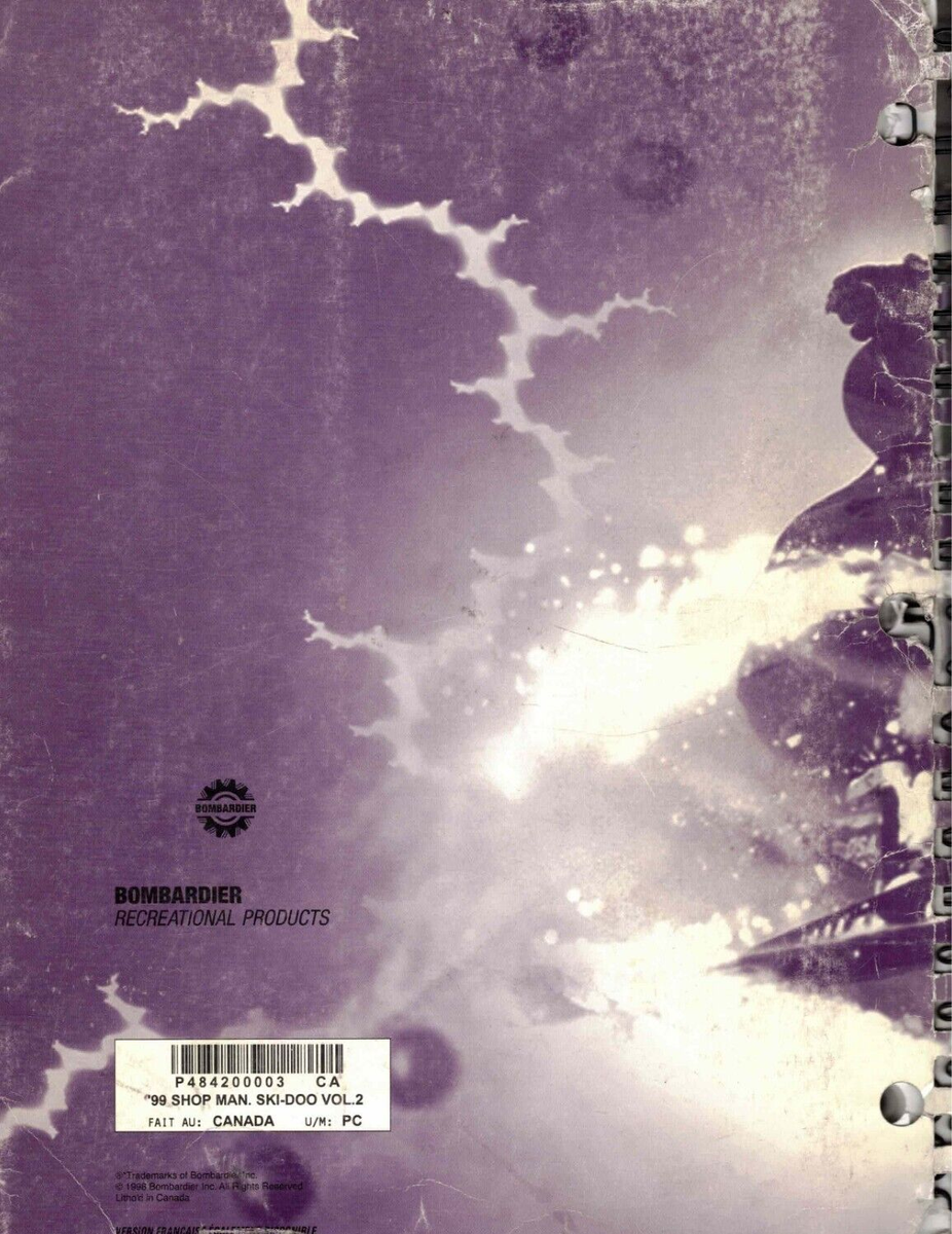 Genuine Ski-Doo Owner's Service/Repair Manual 1999 Formula/Summit