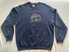 Vintage 90's New York Crew Neck Sweatshirt Size Large Navy Blue Excellent Cond.