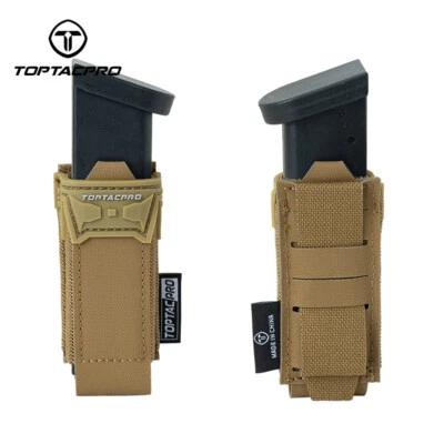 TOPTACPRO Tactical Pouch Single Mag Holder for 9mm with PVC Adhesive Paintball