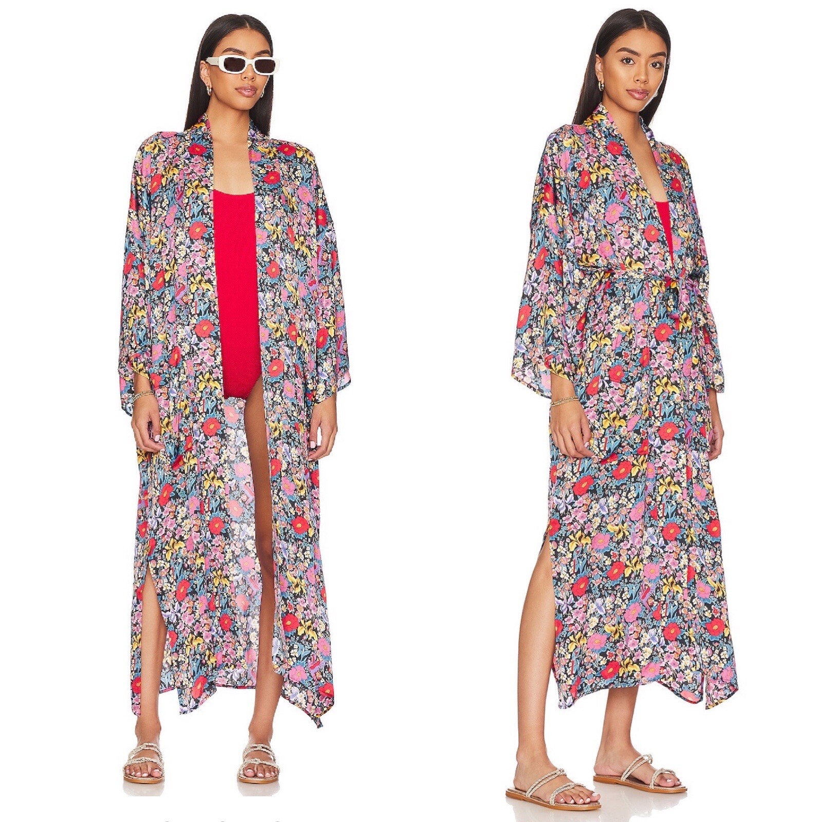 NWT Spell & The Gypsy X Revolve Last Drinks Floral Maxi Robe M/L image 5
