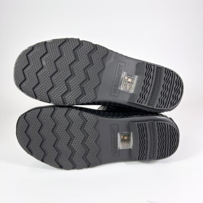 BURBERRY FLINTON BLACK RUBBER BEIGE CHECK SOCK LOGO ANKLE RAIN