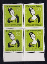 Bundesrepublik MNH ** 1129 SC 1371 Wilhelm Busch block of 4