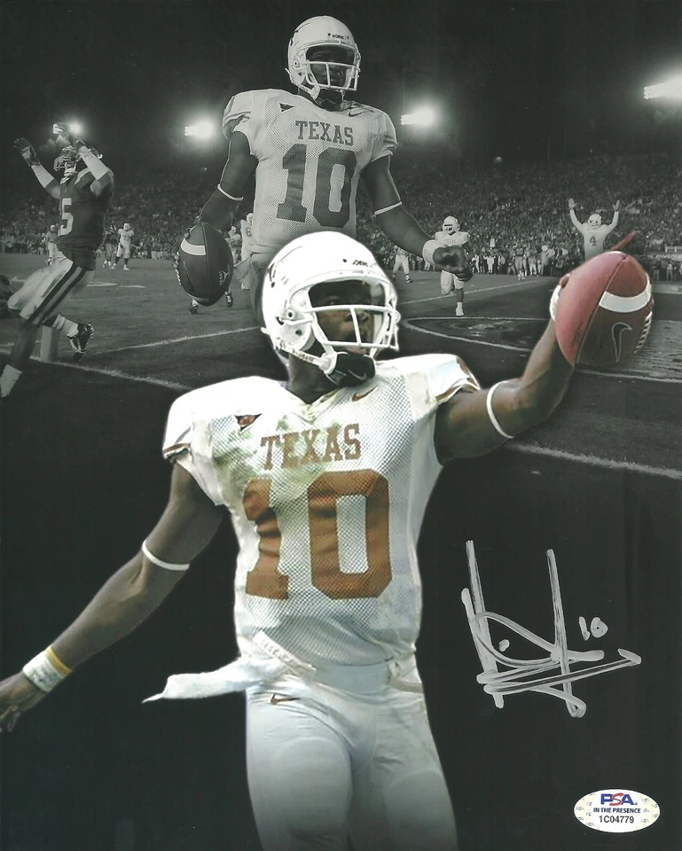 Foto 8x10 firmada por Vince Young certificado de autenticidad PSA/DNA Texas Longhorns Foto 2 de 2
