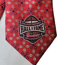 CHICK-FIL-A Red Silk Tie College Football Hall Of Fame Team Style Collector