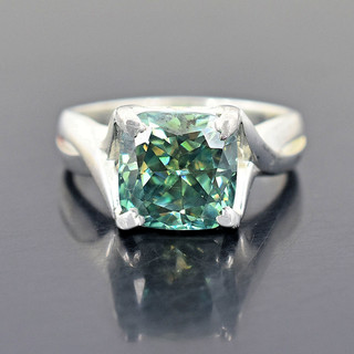 Blue Diamond Solitaire Ring 925 Sterling Silver 3.50 Ct Certified No Tariff.