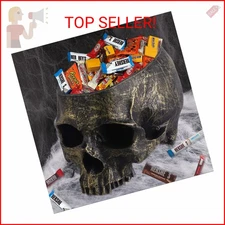 Halloween Skull Candy Dish- Deep Skull Head Halloween Candy Bowl Holder Artifici