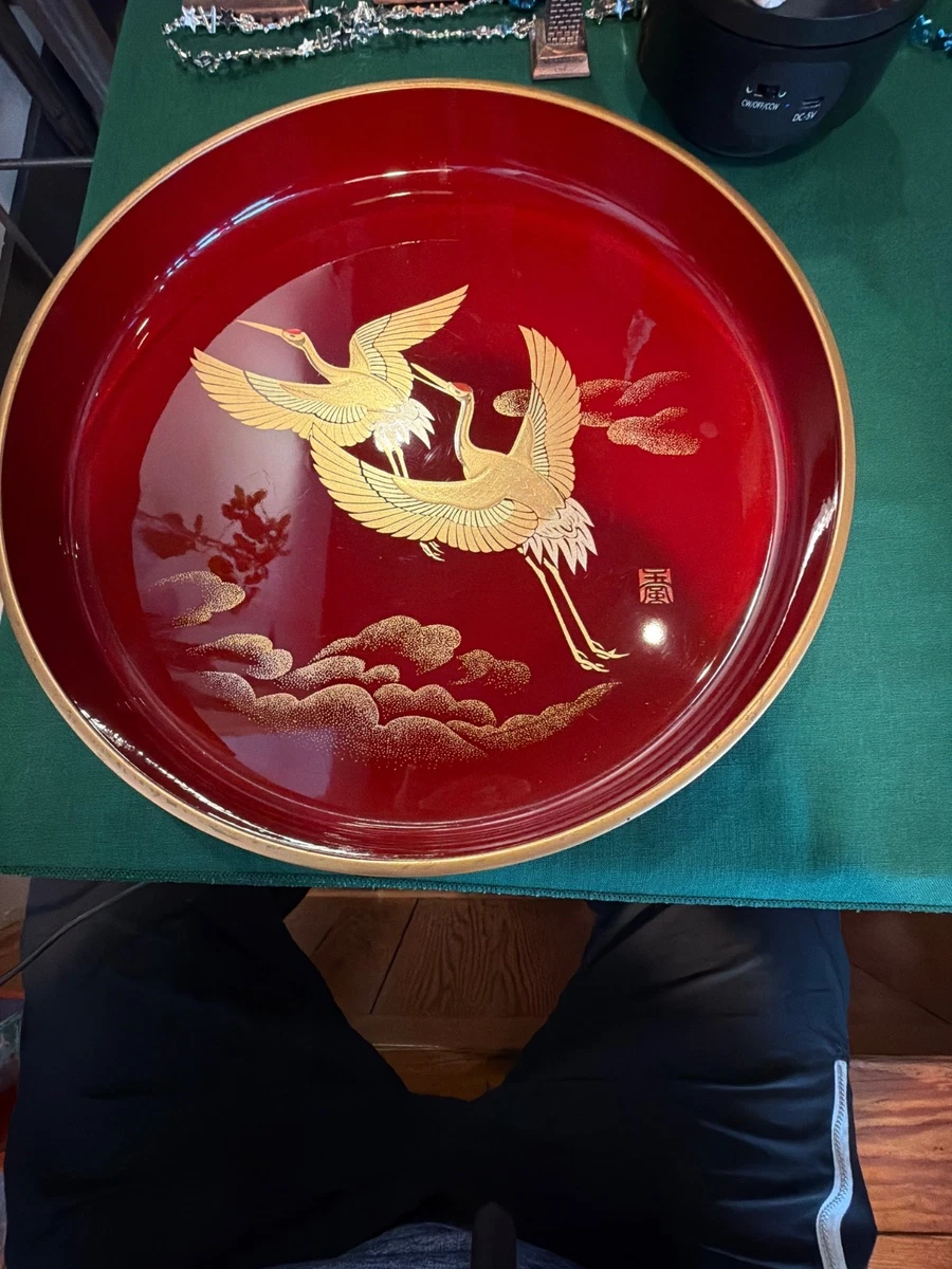 漆器 膳 5枚セット 金色風景画　(Footed dining tray) Vintage Japanese Tray In other Japanese Collectibles 1900-Now for