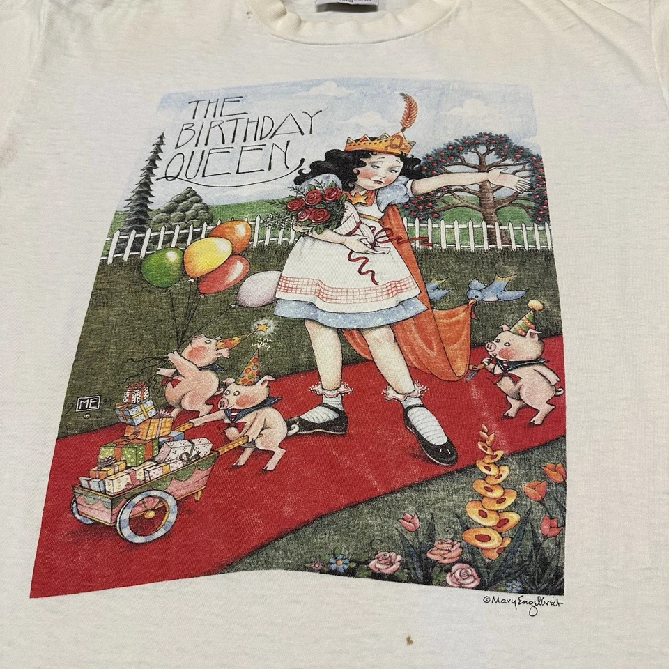 Camiseta De Colección Años 90 Lollapalooza 1996 "La Reina del Cumpleaños" Audrey Don Madera Arte L Foto 4 de 4