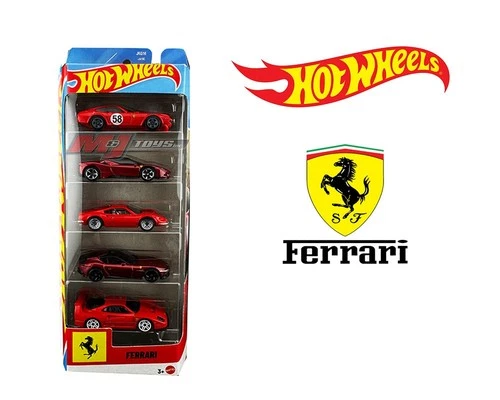 New!! Ferrari 5-Pack 2026 Hot Wheels Ferrari Gift Pack Hot In-Stock