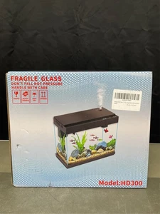 Vehipa Fish Tank, 2.4 Gallon Fish Aquarium, Fish Tank Starter kit with Smart Hum