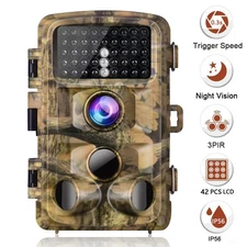 Campark 14MP Trail Camera 1080P Hunting Wildlife Game Cam 3 PIR Night Vision LCD