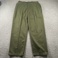 Vtg US Military Trousers Mens 36x29 33x29 Fits Olive OG-507 Utility Work Flaw