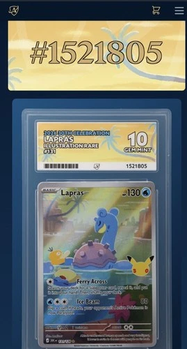 Lapras 30th Celebration Ace 10 Pokemon Card Gem Mint 10 Perfect Subgrades