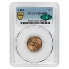 1869 Indian Head Cent 1C PCGS MS 64 RB CAC