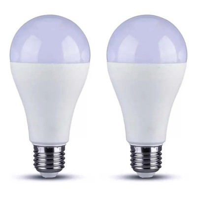 2 pcs LED lamp, bulb E27 A60 15W 1500LM warm white 3000K
