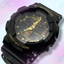 Casio GA 100CF Black Camo Analog Digital Quartz Watch Mens Water Resistant