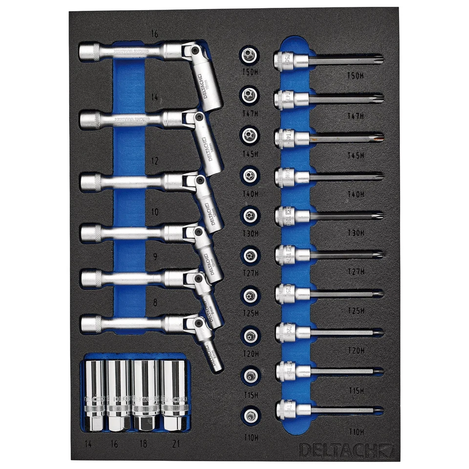 BUNKER Spark and Glow Plug Socket Set in EVA Foam Inlay 3/8" 20 Piece 29713 - Image 2 of 3