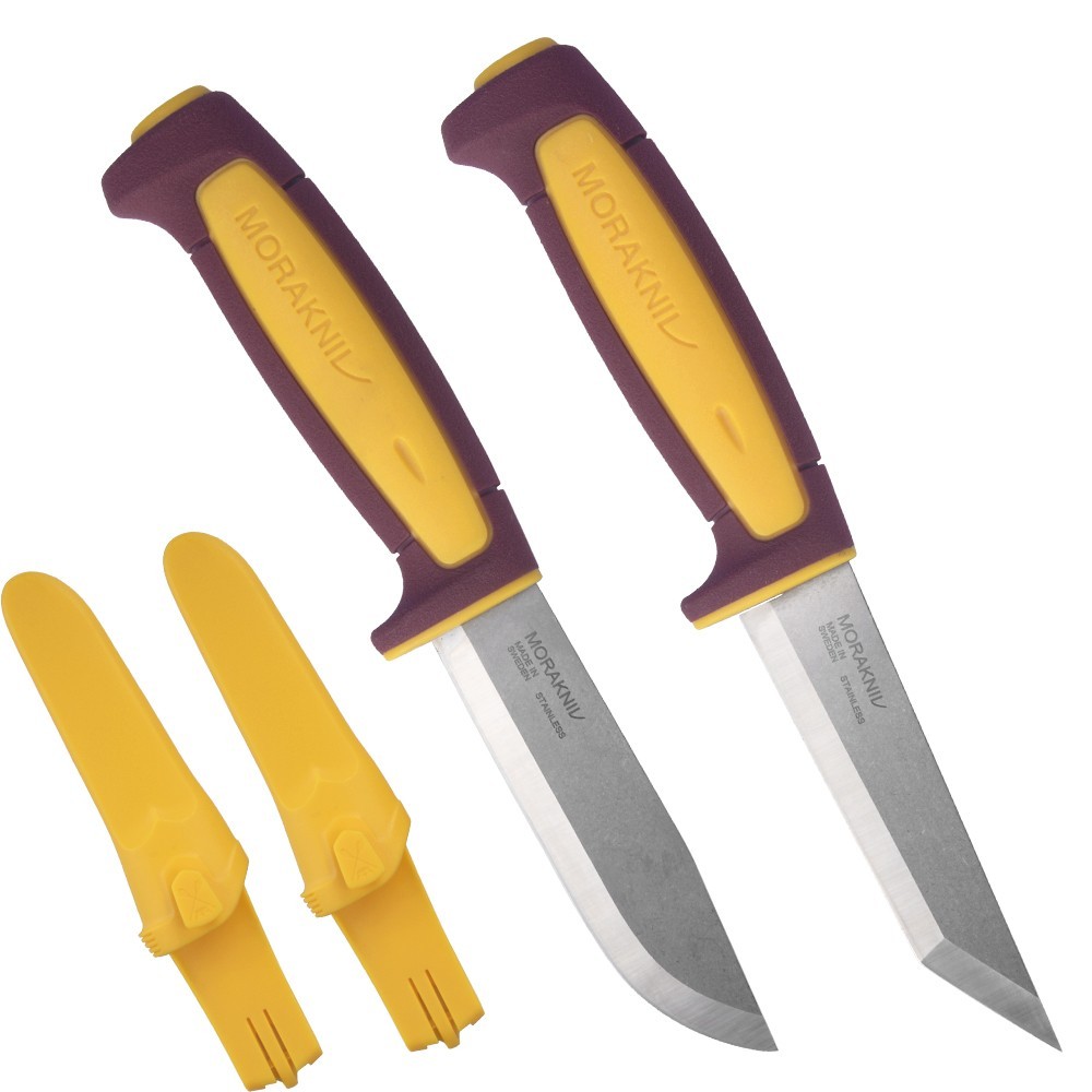 2PCS Morakniv Craftline Basic  Red and yellow Camping Knife