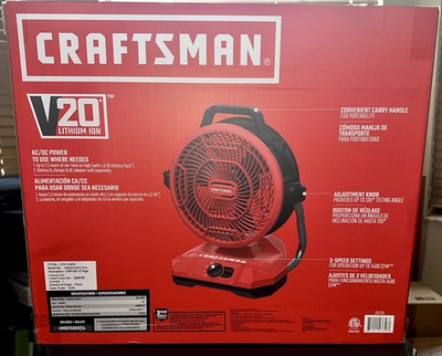 #ad CRAFTSMAN 20V MAX* Cordless Fan Tool Only CMXEFXA511214 NEW. AC DC $44.43
