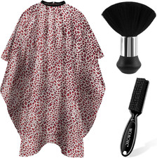 Hair Cutting Barber Cape for Men Women Kids with Neck Leopard Print