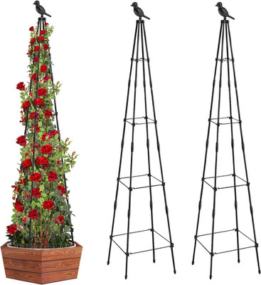 MYMULIKE Rankhilfe, 165Cm Metall Obelisk Für Kletterpflanzen, Garten Dekorative 