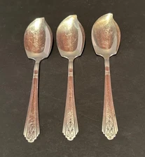 3 DREXEL JELLY SPOONS SERVERS CRUSADER SILVER PLATE