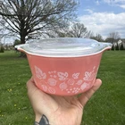 ✨ Storage Find ✨ Pyrex Pink Gooseberry 473 1 Qt Casserole Dish W/ Lid