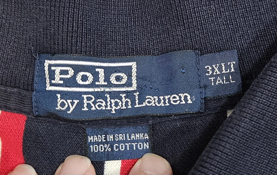 Vintage Polo by Ralph Lauren Striped Polo Shirt Size 3XL Tall - Image 4 of 4