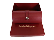 Salvatore Ferragamo Italy Red Leather Sunglass Storage Case, New in Box