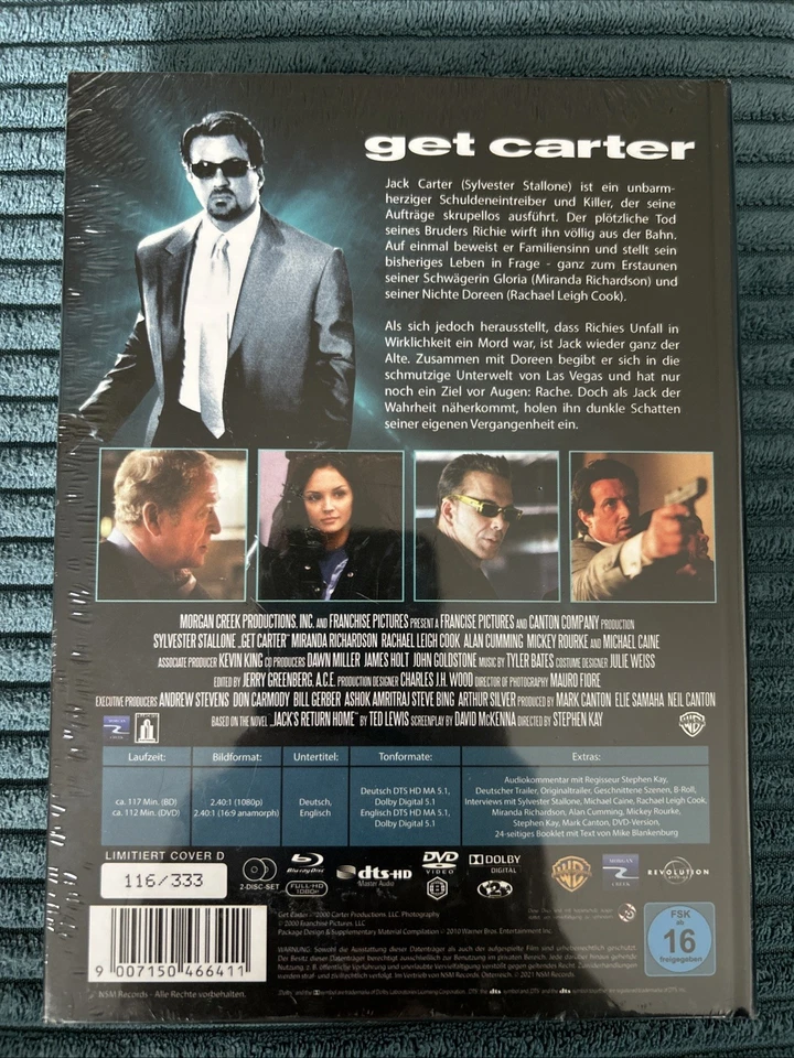 Get Carter🌟Limited  Bluray + DVD  MEDIABOOK Cover D (S. Stallone) RAR / NEU!! - Bild 2 von 3