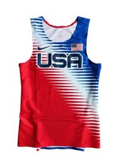 Nike Pro Elite Team USA International Men Size Small Track Singlet Red White