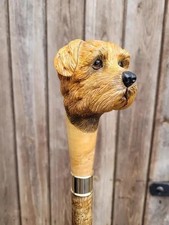 wooden walking stick hand carved Dog wooden walking cane