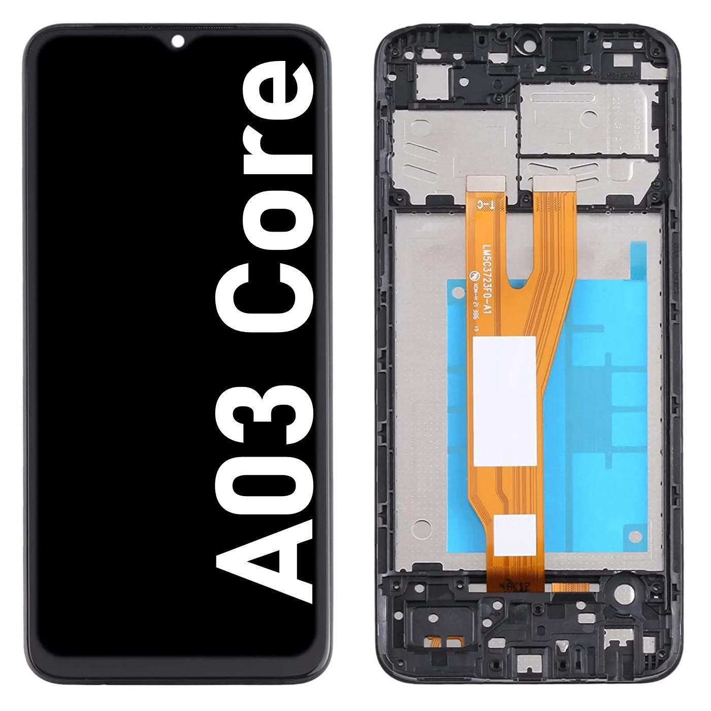 Écran LCD pour Samsung A03 Core avec châssis noir complet pour réparer le modèle SM-A032F