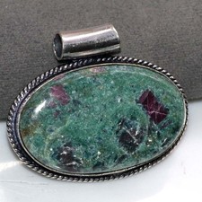 Grazioso ciondolo rubino in fucsite argento 925 placcato 1,3" regalo migliore amico GW