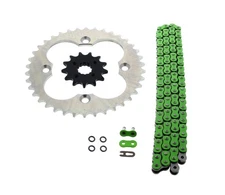2009-2014 Honda 400X TRX400X 520-94 Green O Ring Chain & Sprocket Silver 13/38