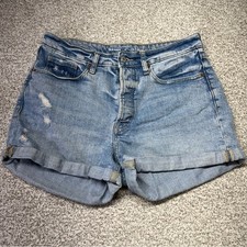 Women's Old Navy OG Straight Blue Denim High Rise Shorts Size 12