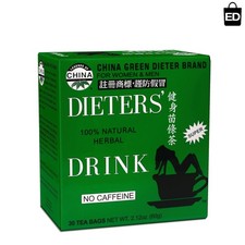 Natural Metabolism Booster - China Green Dieters Tea, Caffeine-Free, 30 Bags