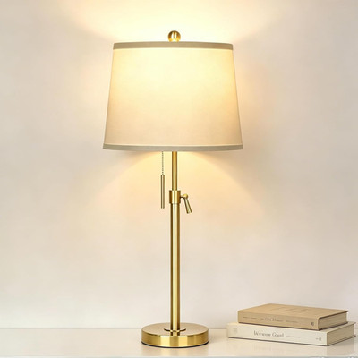 Nachttischlampe 56-76CM höhenverstellbar 3 Farben Tempe Stoff Lampenschirm, E27 9W