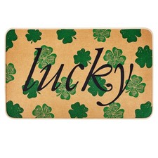 St. Patricks Day Door Mat Indoor Outdoor Area Rugs 28 x 17 Inch Shamrock Welc...