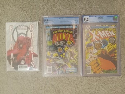 XMen 117 cgc 9.2, Nova 1 cbcs 5.5, rage of red lanterns 1 3rd print comic lot