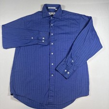 Valentino Uomo Men’s long Sleeve 17 34-35 Blue White Pin Striped Shirt Vintage