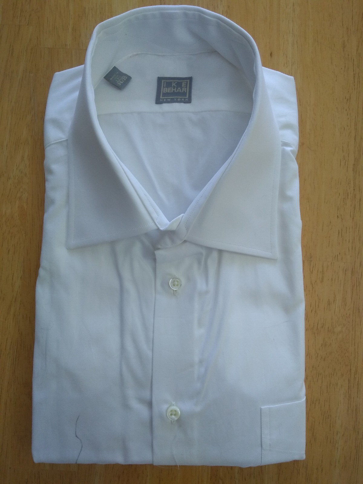 NWOT Ike Behar by Brooks Brothers White Spread Collar 17.5-34 MSRP $225