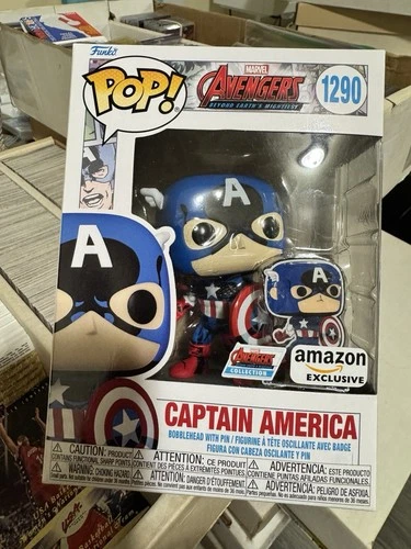 Marvel Funko Pop Figure #1290 Captain America Avengers With Pin Amazon